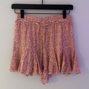pink floral shorts